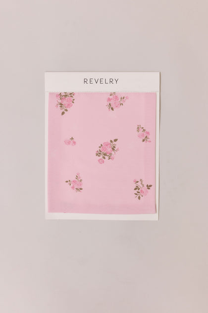 Chiffon Floral Print Mega Swatch | Baby Pink Petit Rose