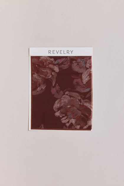 Chiffon Floral Print Mega Swatch | Mahogany Blooms