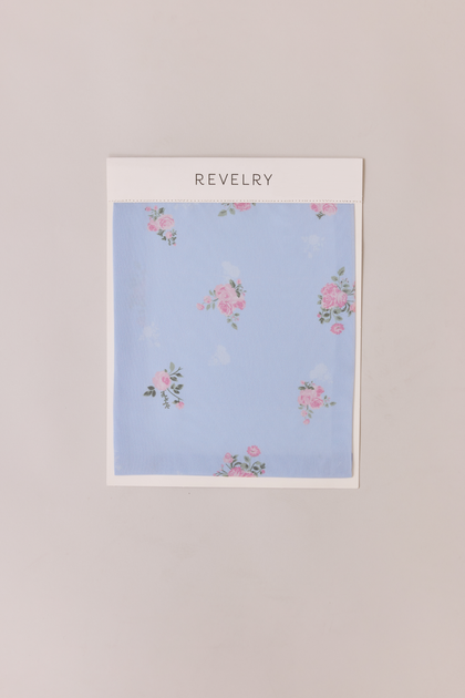 Chiffon Floral Print Mega Swatch | Periwinkle Petit Rose