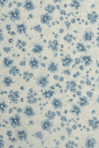 Chiffon Floral Print Fabric By Yard | French Blue Posey