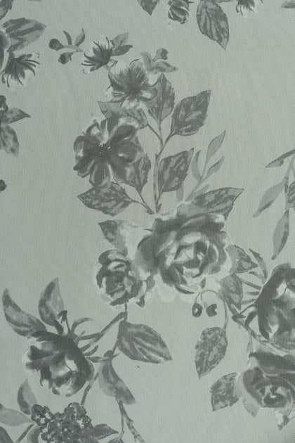 Chiffon Floral Print Fabric By Yard | Sage Bouquet
