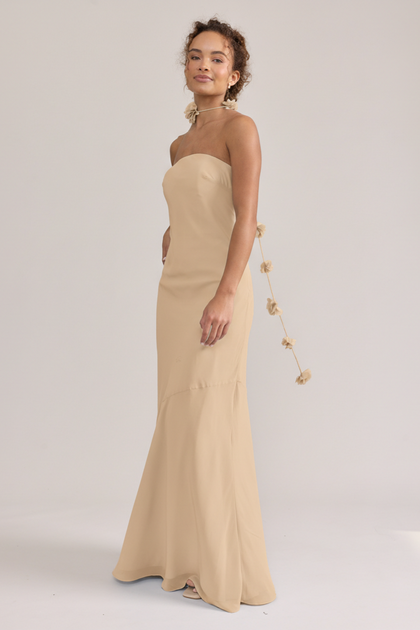 Chiffon Luxe Floral Scarf | Made To Order | Champagne