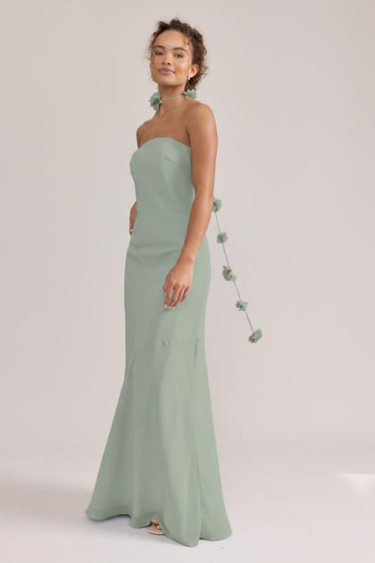 Chiffon Luxe Floral Scarf | Made To Order | Sage