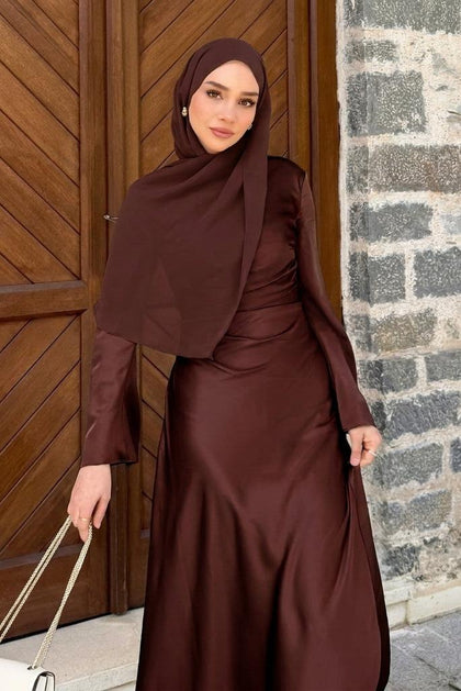 Chiffon Mini Hijab | Made To Order | Mahogany