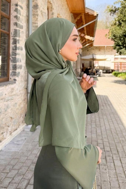 Chiffon Mini Hijab | Made To Order | Moss