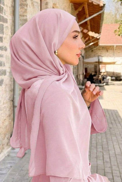 Chiffon Mini Hijab | Made To Order | Perfect Pink