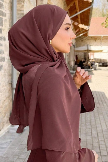 Chiffon Mini Hijab | Made To Order | Rosewood