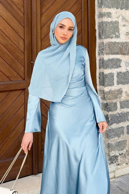 Chiffon Mini Hijab | Made To Order | Sky Blue