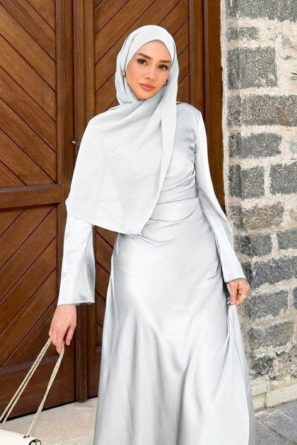 Chiffon Mini Hijab | Made To Order | White Pearl