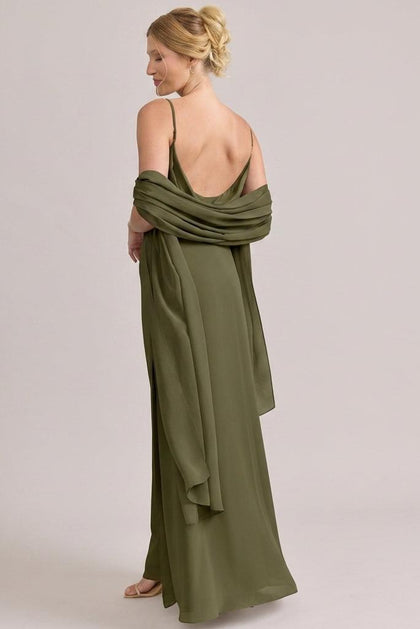 Chiffon Shawl | Made To Order | Deep Olive