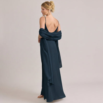 Chiffon Shawl | Made To Order | Navy Blue