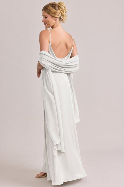 Chiffon Shawl | Made To Order | White Pearl