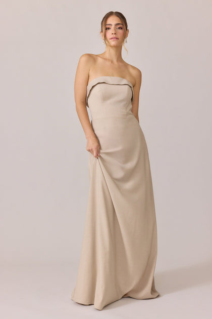 Clarke Suiting Dress | Made To Order | Light Tan