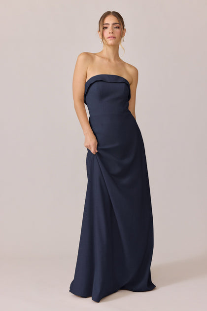 Clarke Suiting Dress | Made To Order | Navy