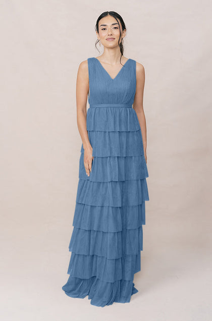 Clove Tulle Dress | Made To Order | Dusty Blue