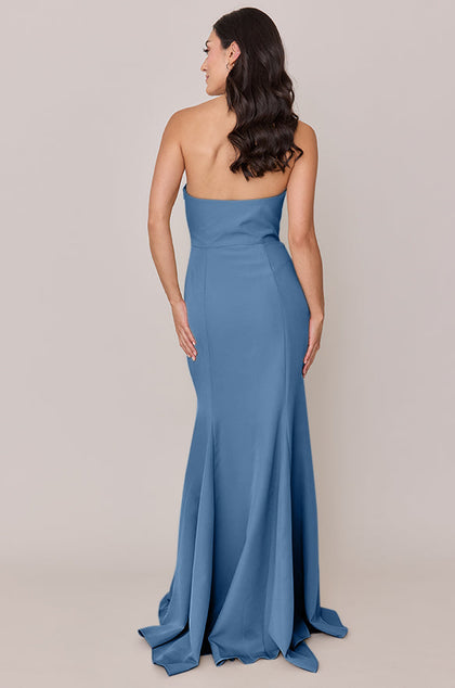 Colette Crepe Dress | Made To Order | Dusty Blue