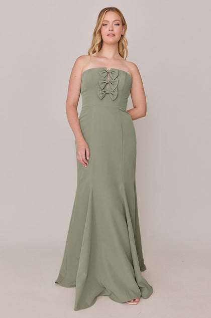 Colette Crepe Dress | Made To Order | Moss