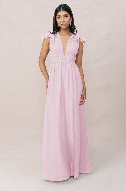 Cora Chiffon Dress | Made To Order | Baby Pink