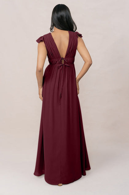Cora Chiffon Dress | Made To Order | Cabernet
