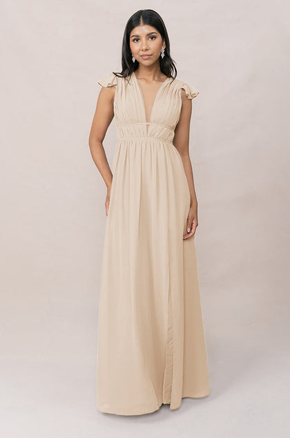 Cora Chiffon Dress | Made To Order | Champagne