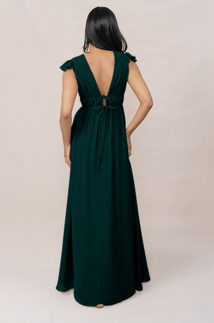 Cora Chiffon Dress | Made To Order | Classic Emerald