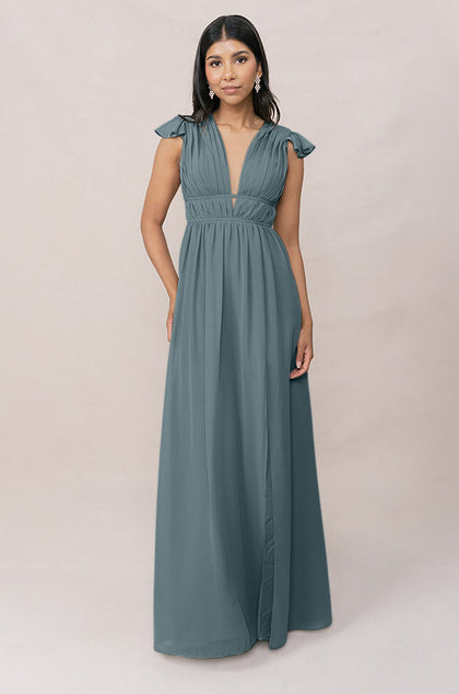 Cora Chiffon Dress | Made To Order | Eucalyptus