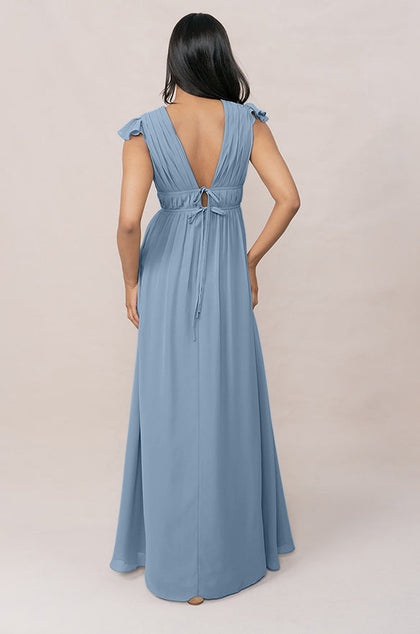 Cora Chiffon Dress | Made To Order | French Blue
