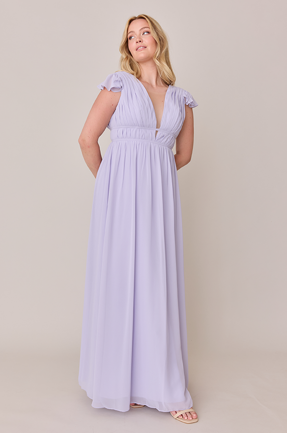 cora chiffon dress lavender satin formal dress Women's A-Line Dresses | Size:PS shoulder gown with gorgeous