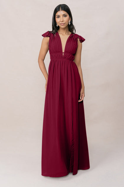 Cora Chiffon Dress | Made To Order | Marsala