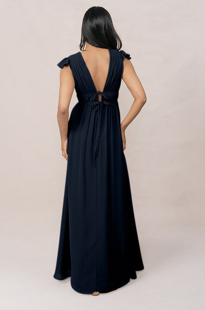 Cora Chiffon Dress | Made To Order | Navy Blue