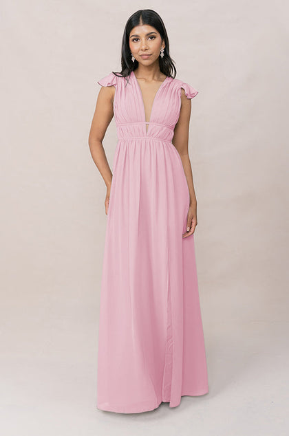 Cora Chiffon Dress | Made To Order | Perfect Pink