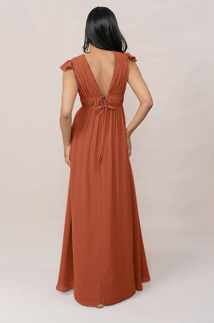 Cora Chiffon Dress | Made To Order | Rust