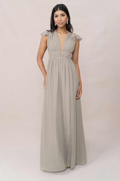 Cora Chiffon Dress | Made To Order | Silver Sage