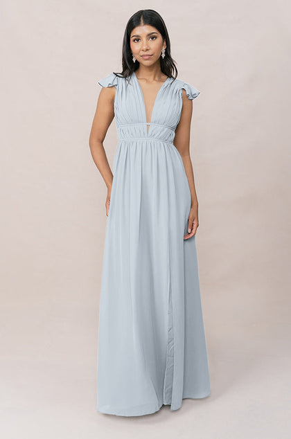 Cora Chiffon Dress | Made To Order | Sky Blue