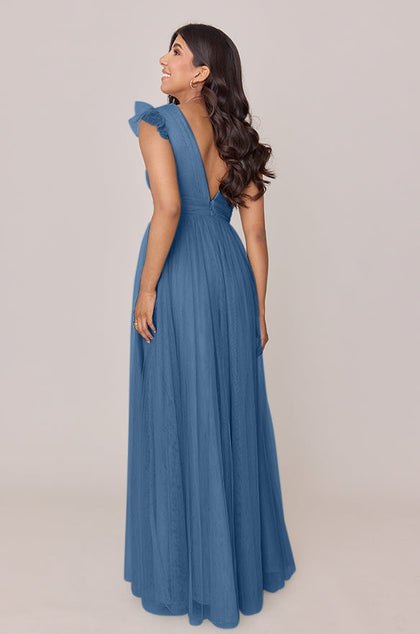 Cora Tulle Dress | Made To Order | Dusty Blue