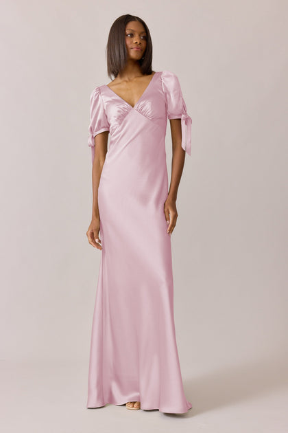 Daisy Satin Dress | Made To Order | Baby Pink