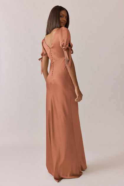 Daisy Satin Dress | Made To Order | Copper