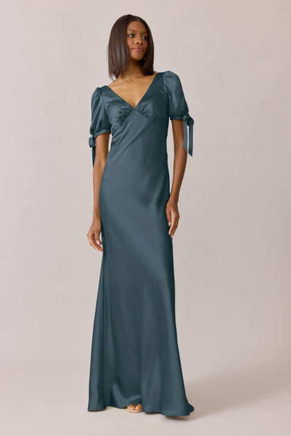 Daisy Satin Dress | Made To Order | Eucalyptus
