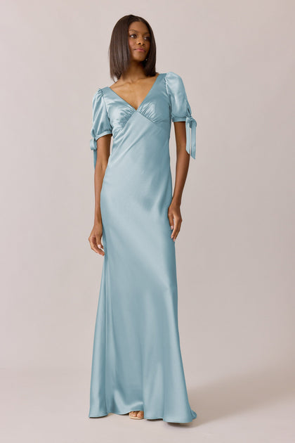 Daisy Satin Dress | Made To Order | Light Blue
