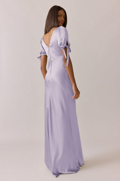 Daisy Satin Dress | Made To Order | Light Lavender