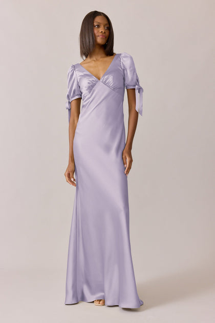 Daisy Satin Dress | Made To Order | Light Lavender