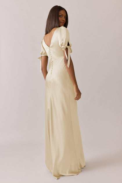 Daisy Satin Dress | Made To Order | Yellow