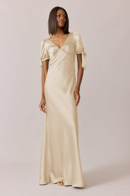 Daisy Satin Dress | Made To Order | Yellow