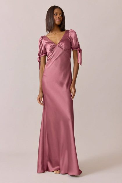 Daisy Satin Dress | Made To Order | Raspberry