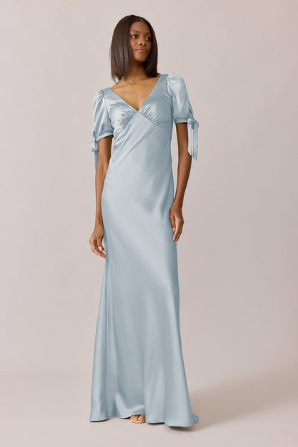 Daisy Satin Dress | Made To Order | Sky Blue