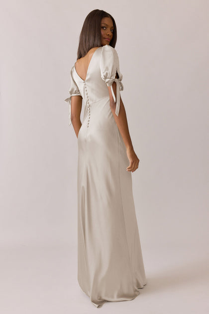 Daisy Satin Dress | Made To Order | Soft Champagne