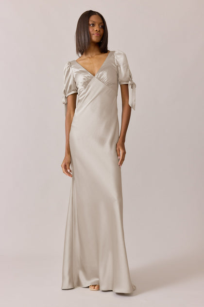 Daisy Satin Dress | Made To Order | Soft Champagne