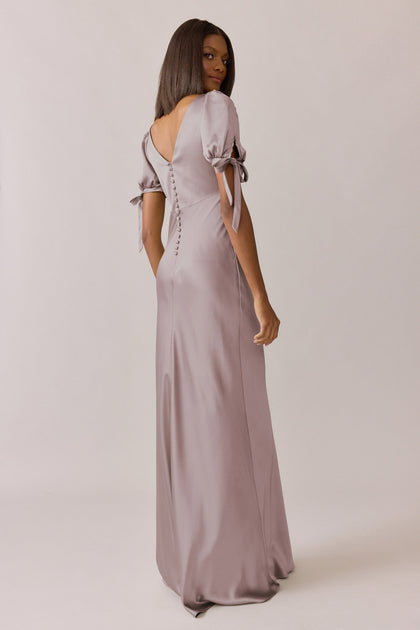 Daisy Satin Dress | Made To Order | Taupe