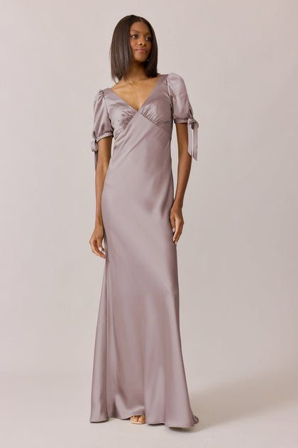 Daisy Satin Dress | Made To Order | Taupe