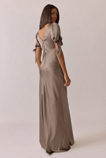 Daisy Satin Dress | Made To Order | Truffle